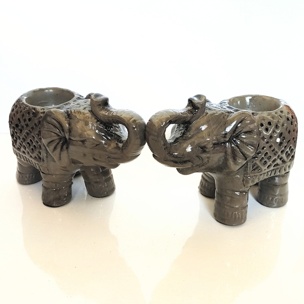 Elephant Tea Light Candle Holder Set